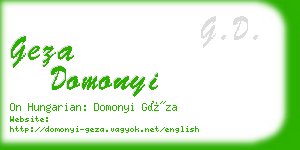 geza domonyi business card